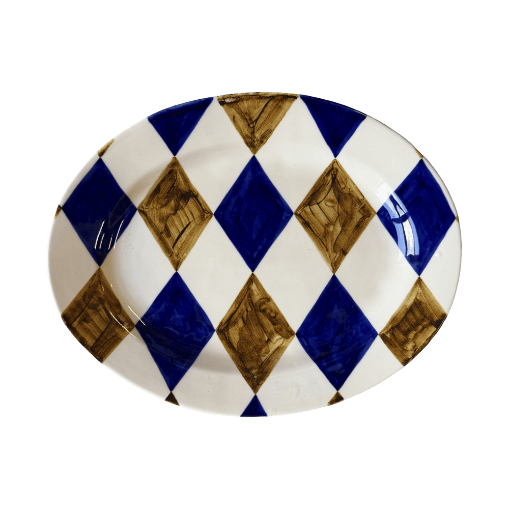 Circus Platter - Blue and Honey - Large