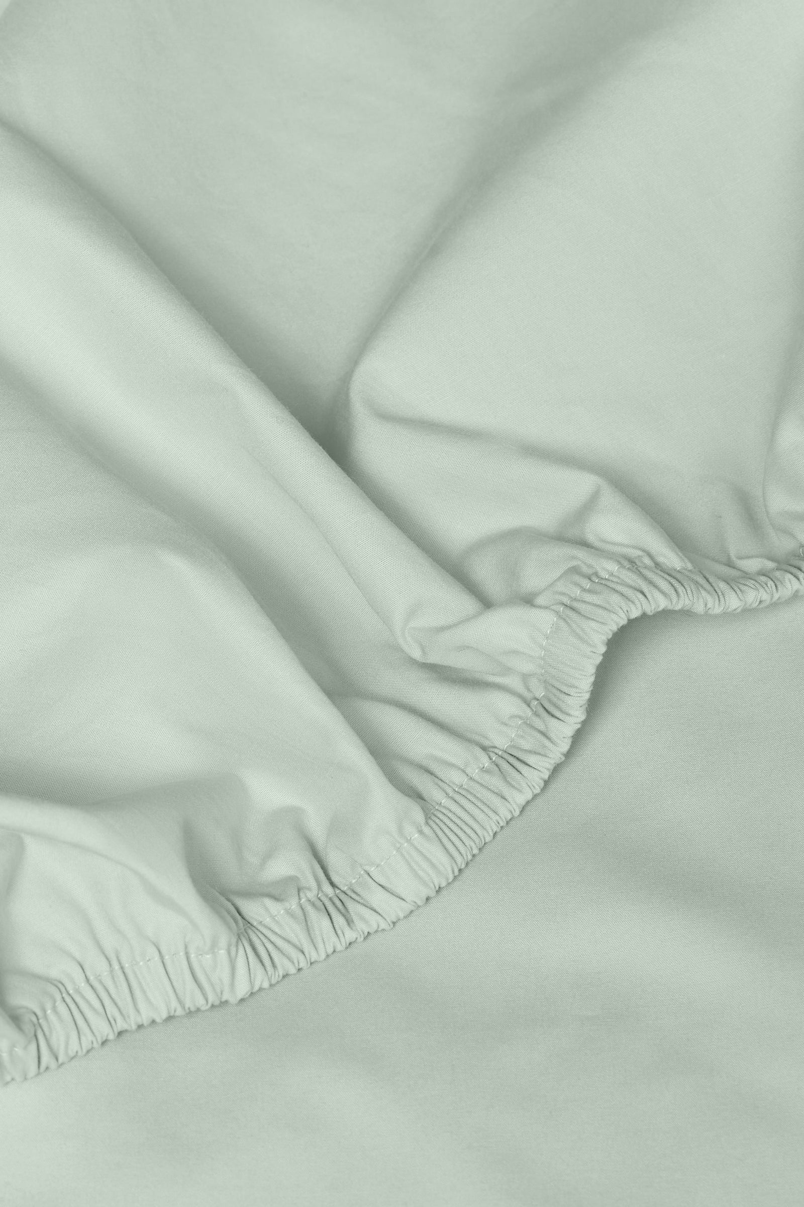 Percale Organic Cotton Fitted Sheet - Spring Blue