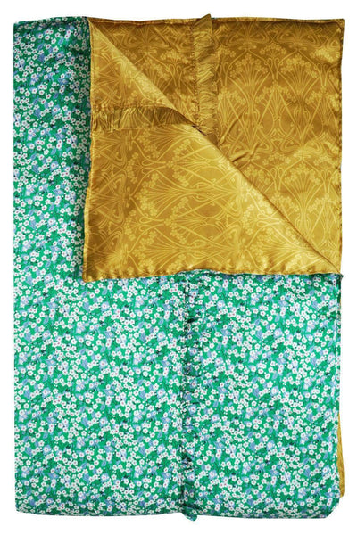 Reversible Silk Ruffle Edge Heirloom Quilt Made With Liberty Fabric Mitsi & Nouveau Ianthe