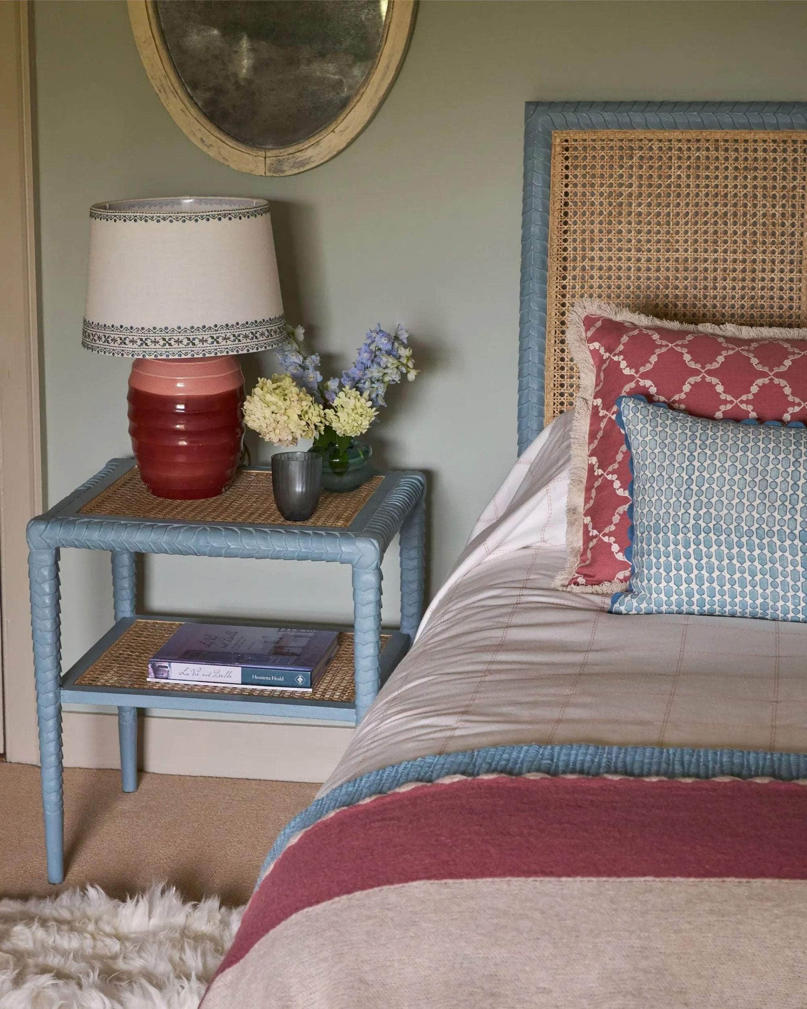 Pavilion Wooden Side Table - Blue