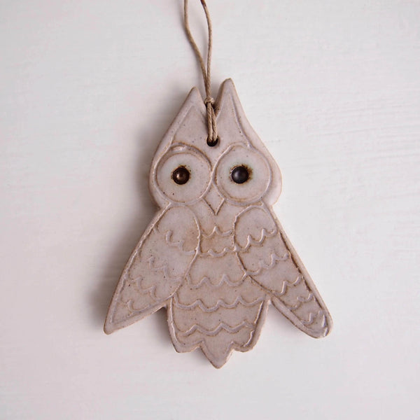 Ceramic Owl Christmas Ornament Decoration