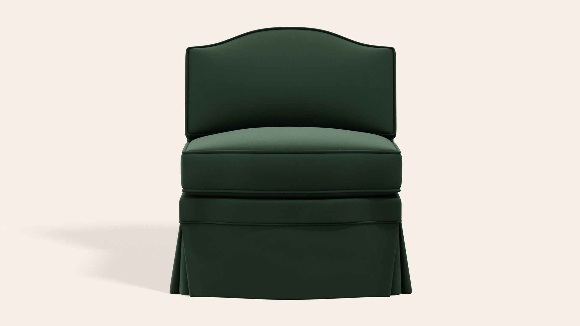 Felix Slipper Chair, Olive Linen