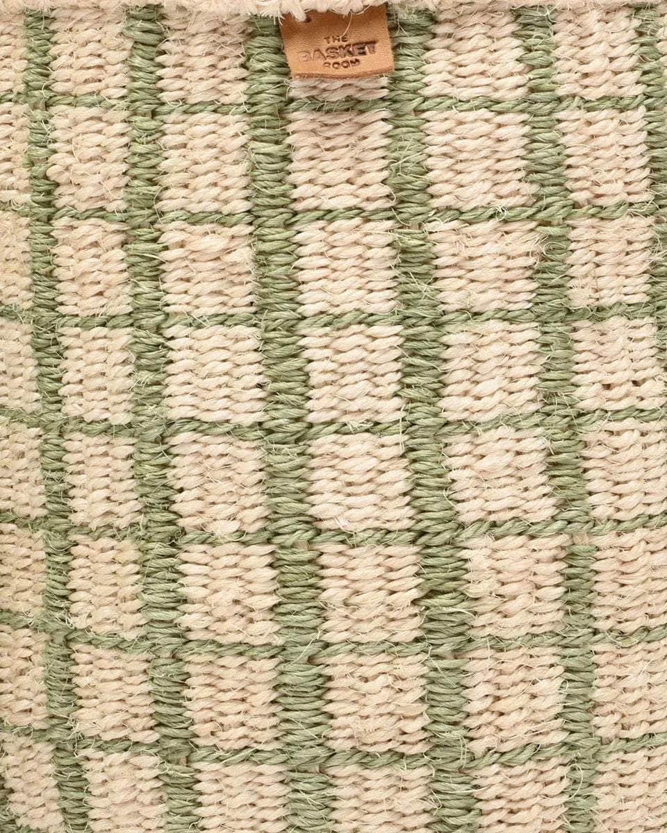 KAGUA: Green Check Woven Storage Basket