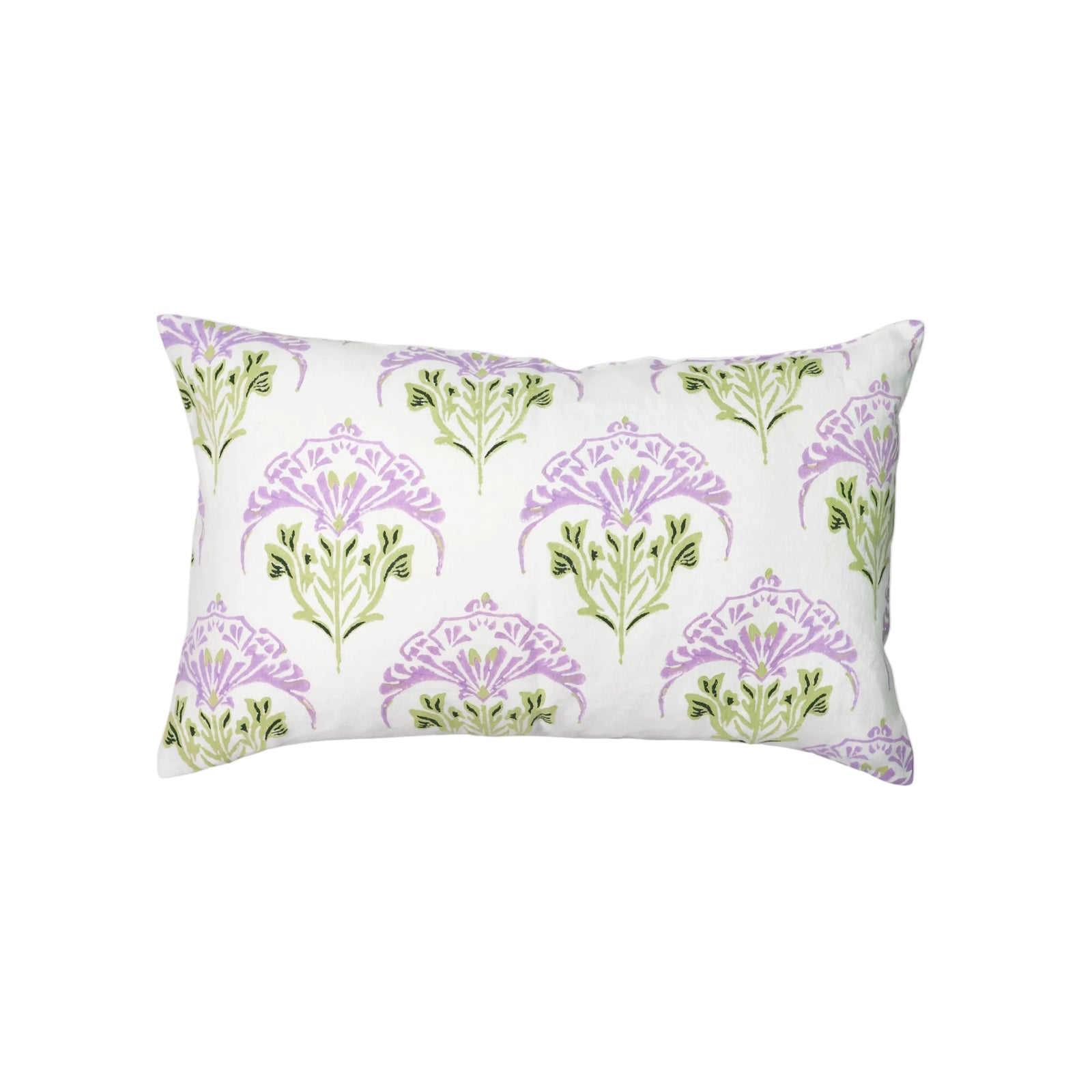Soma - Lumbar Linen Throw Pillow Cover - Lavender