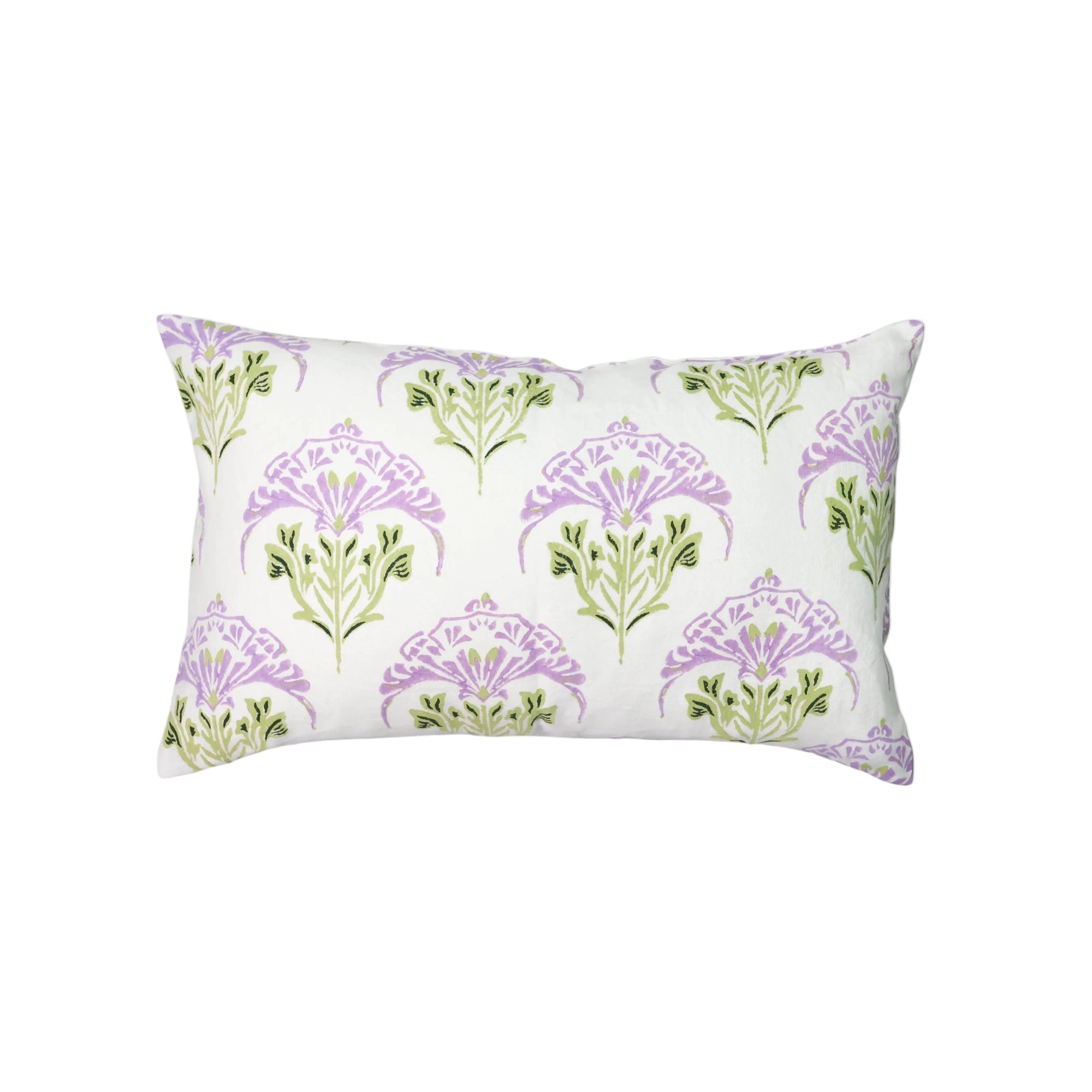 Soma - Lumbar Linen Throw Pillow Cover - Lavender