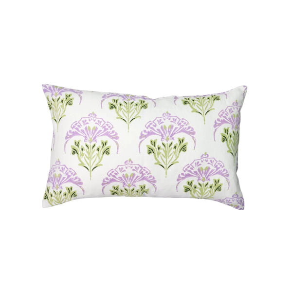 Soma - Lumbar Linen Throw Pillow Cover - Lavender