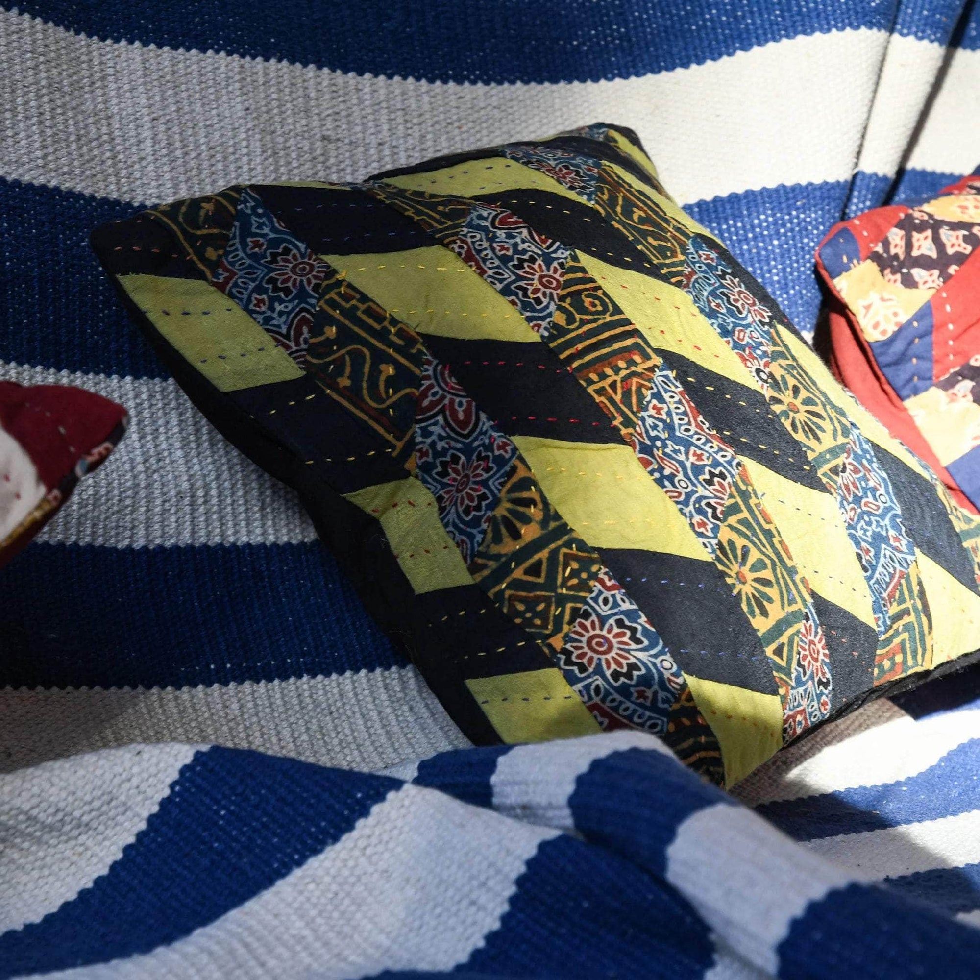 Mini Patchwork Cushion Cover | Green