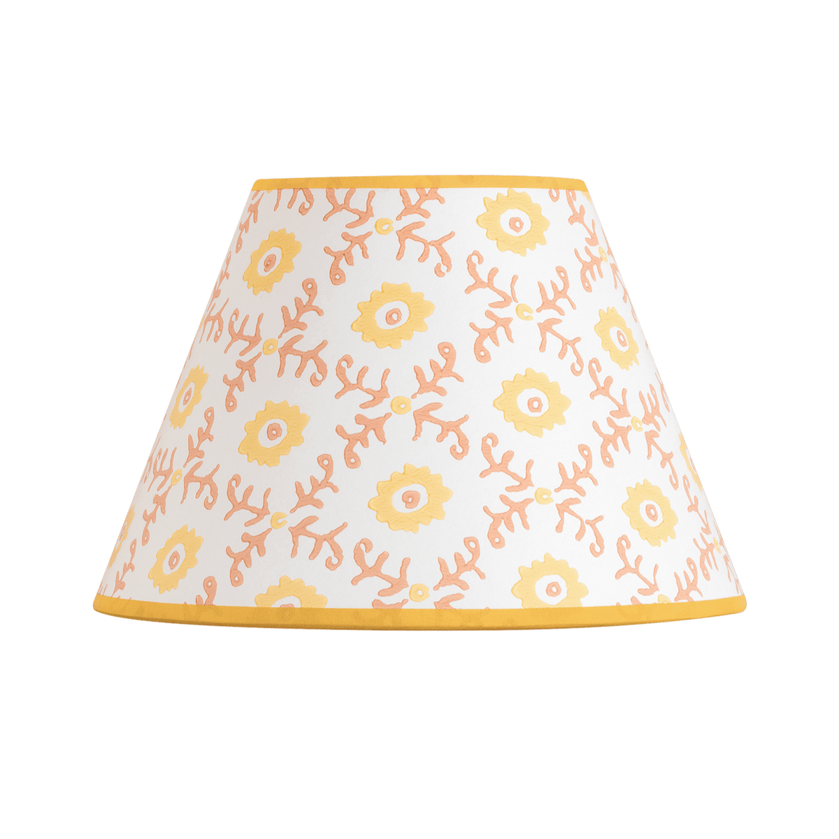 Folk Flower Lampshade - Yellow / Terracotta