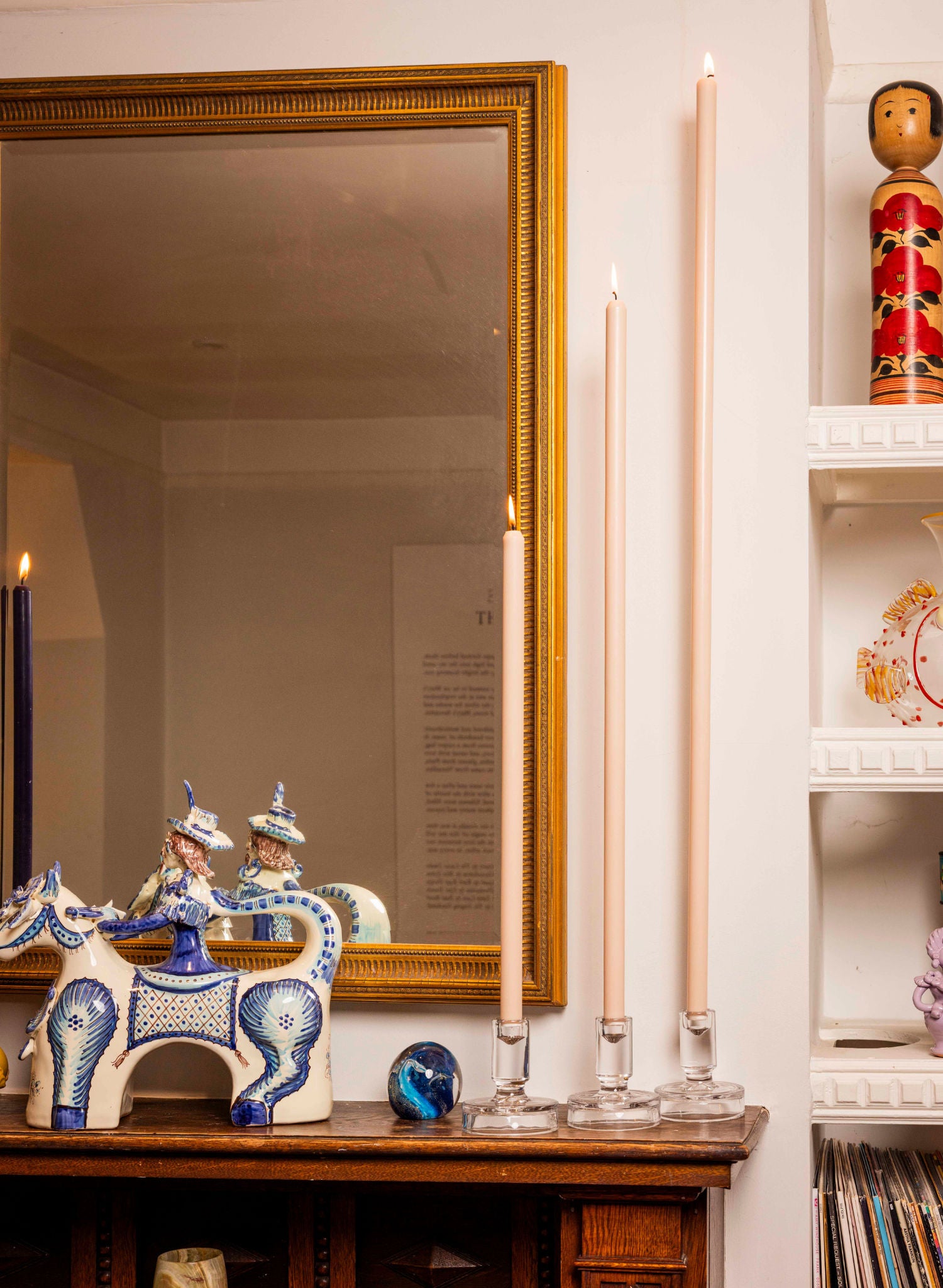 Shell Tapered METRE Candle Pair