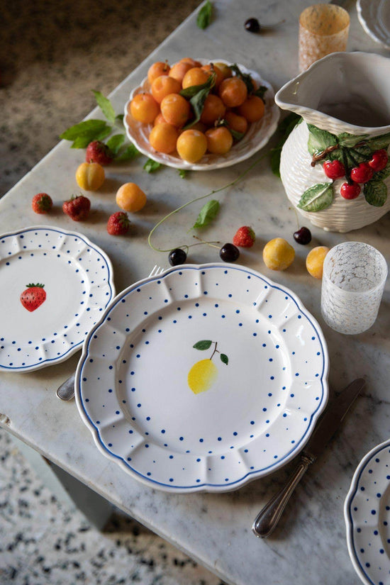 Tutti Frutti Polka Dot Dinner Plate, Lemon, Set Of 4