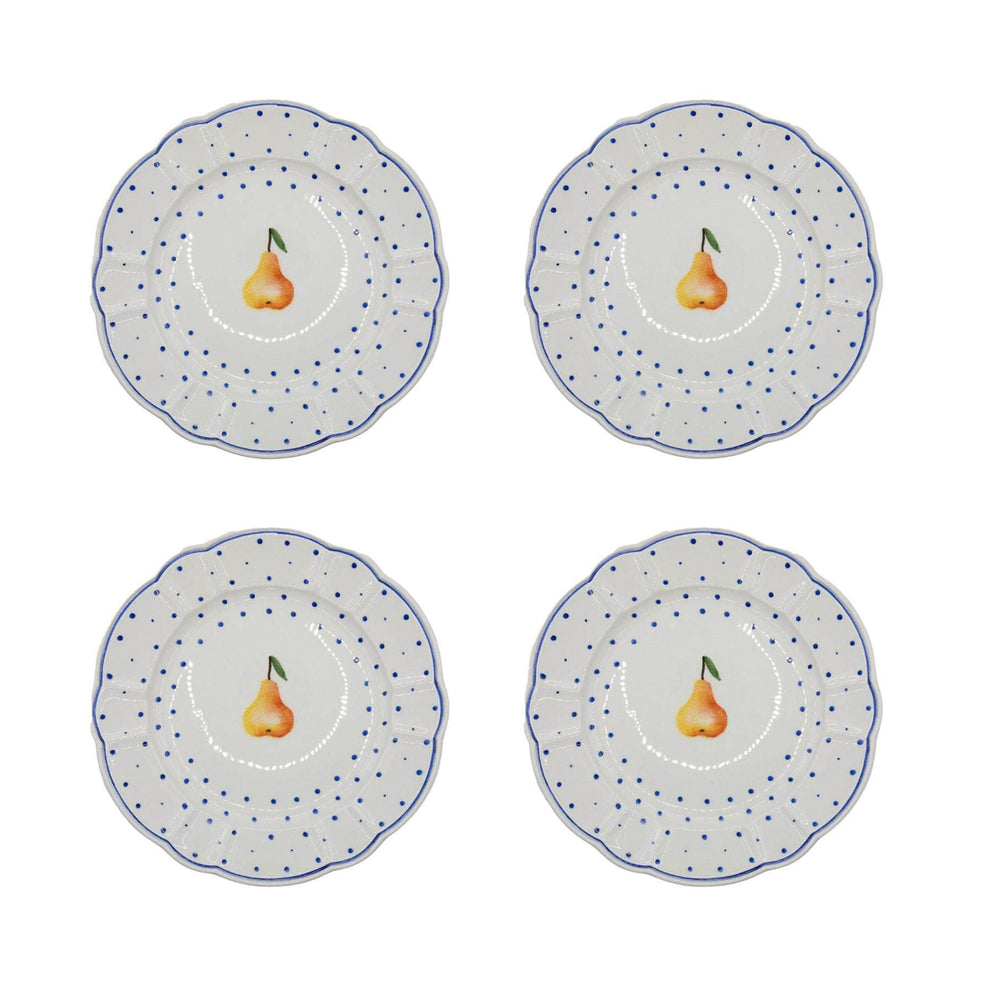 Tutti Frutti Polka Dot Dinner Plate, Pear, Set Of 4
