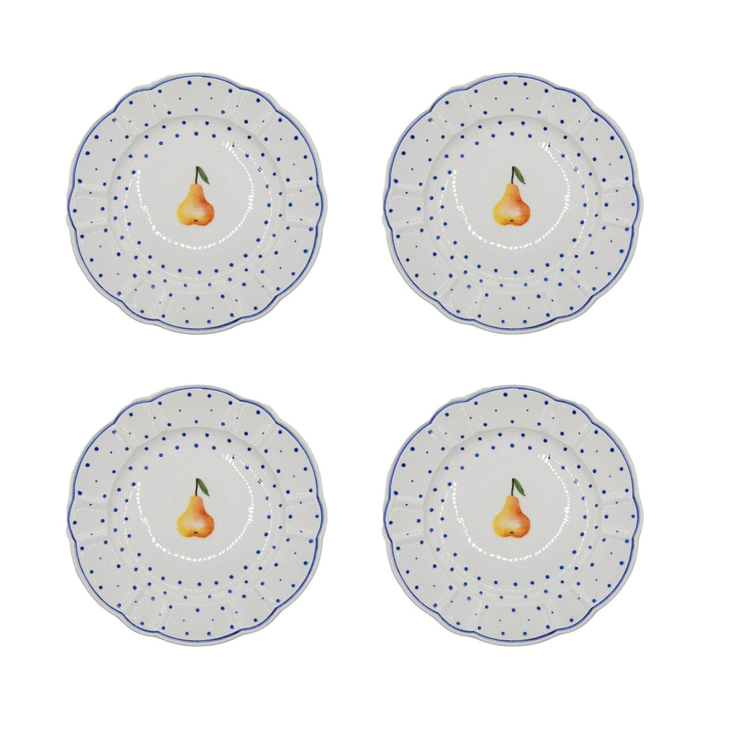 Tutti Frutti Polka Dot Dinner Plate, Pear, Set Of 4