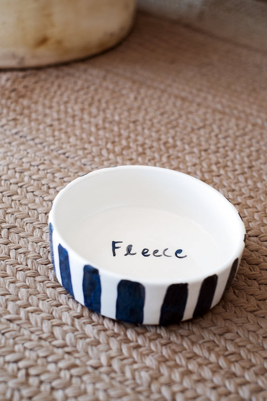 Black and White Striped Pet Bowl