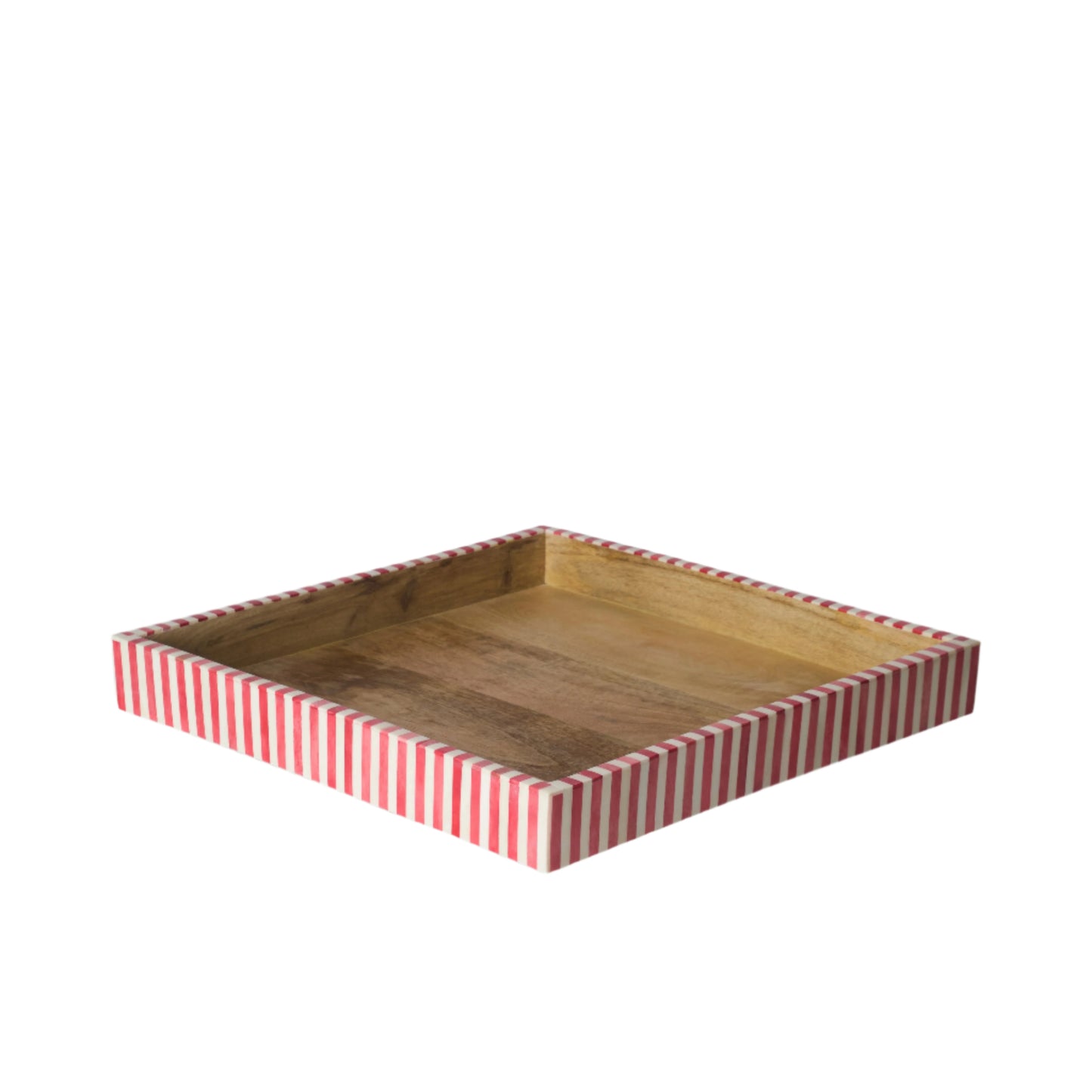 Square Inlay Tray | Large | Red | Striped