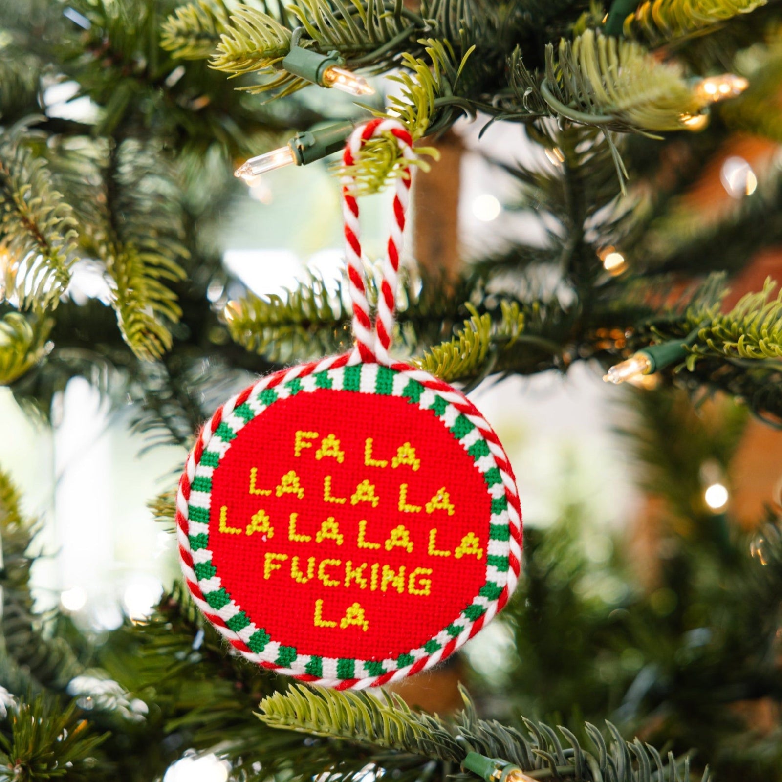 Needlepoint Ornament - Fa La La