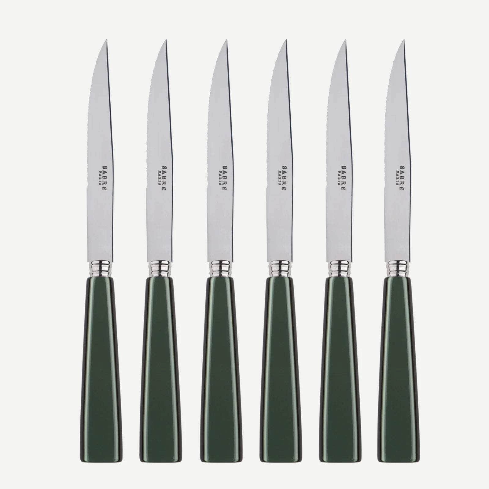 Icône Set of 6 Steak Knives, Dark Green