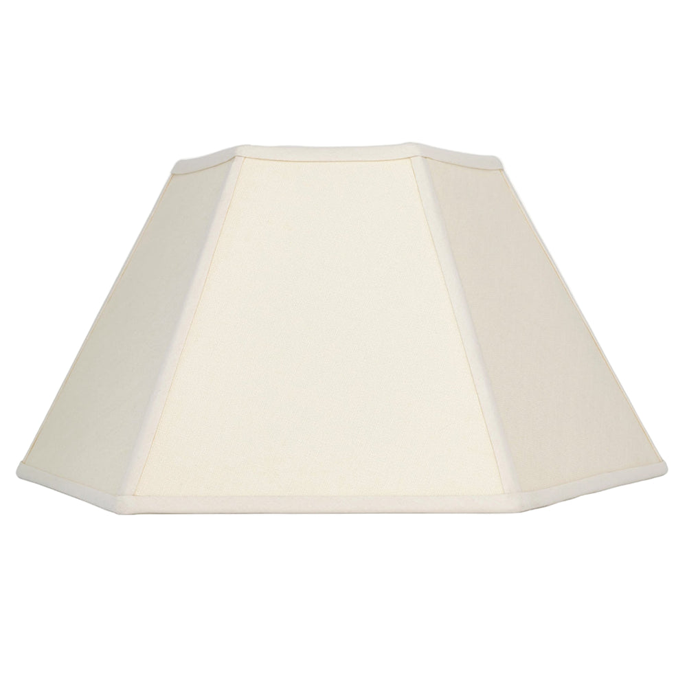 Hexagon Linen Lampshade, Cream Trim - Large (US)