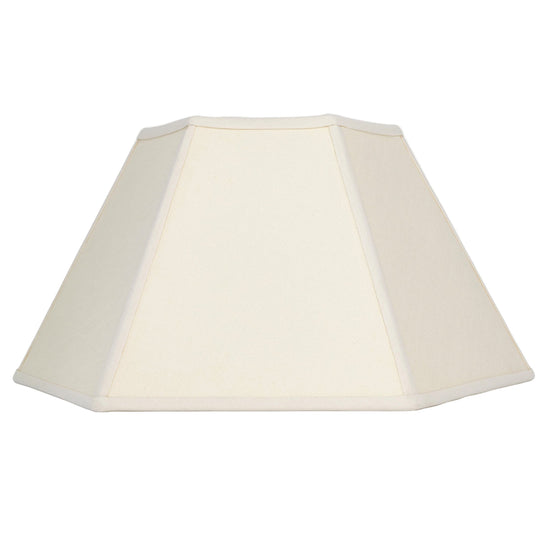 Hexagon Linen Lampshade, Cream Trim - Large (US)