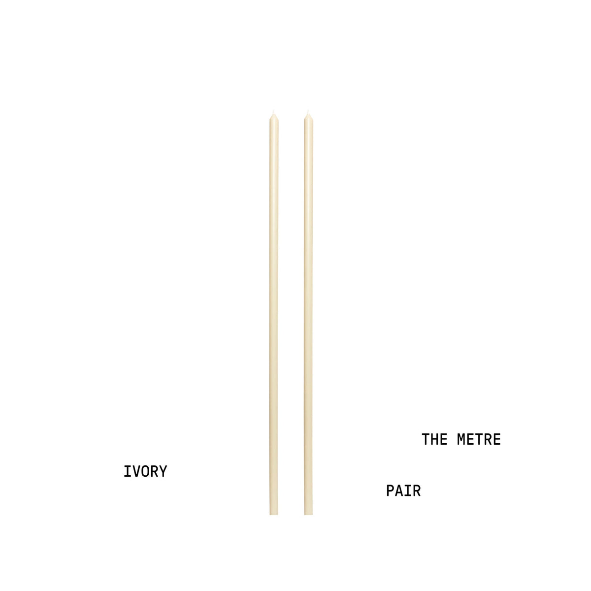 Ivory Tapered METRE Candle Pair