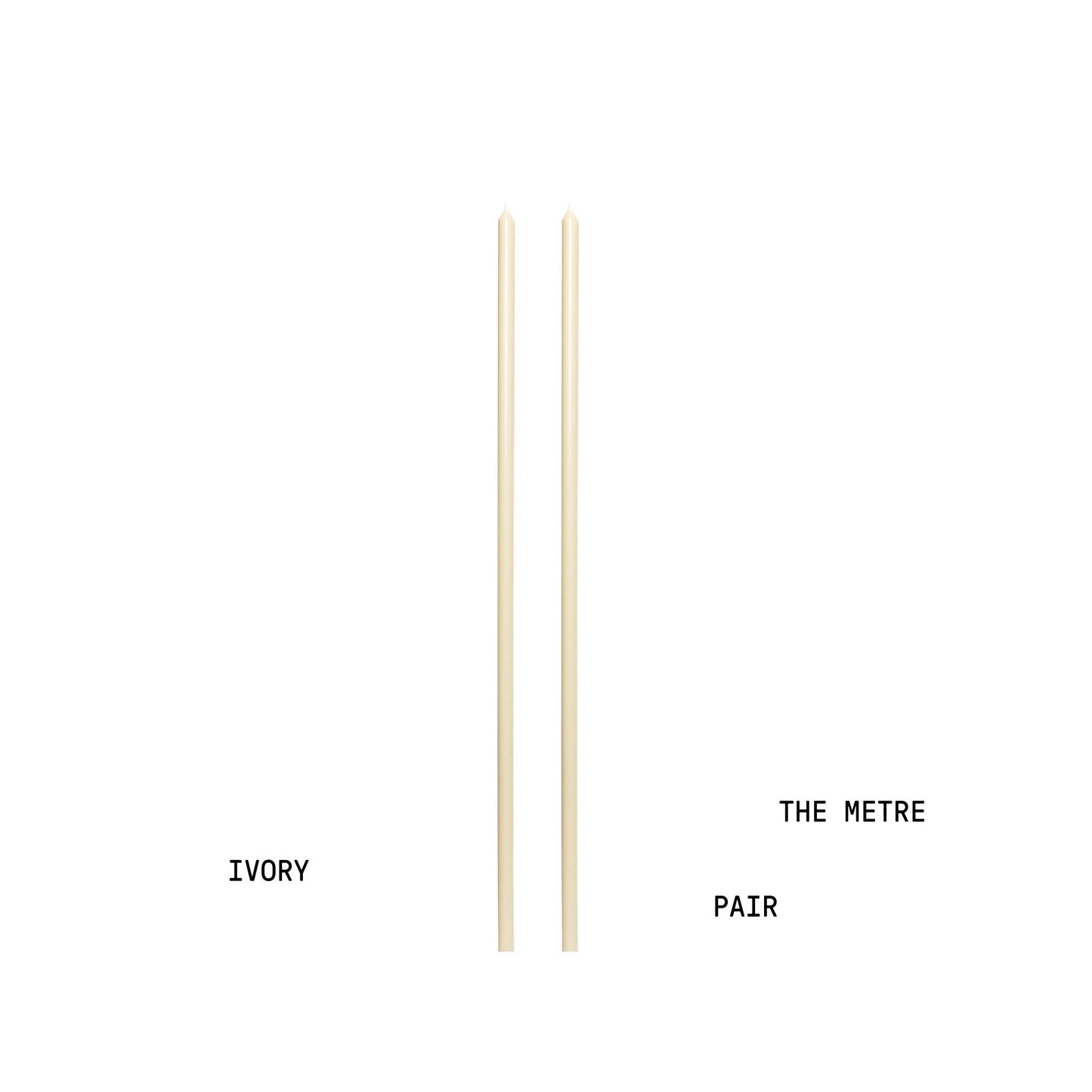 Ivory Tapered METRE Candle Pair