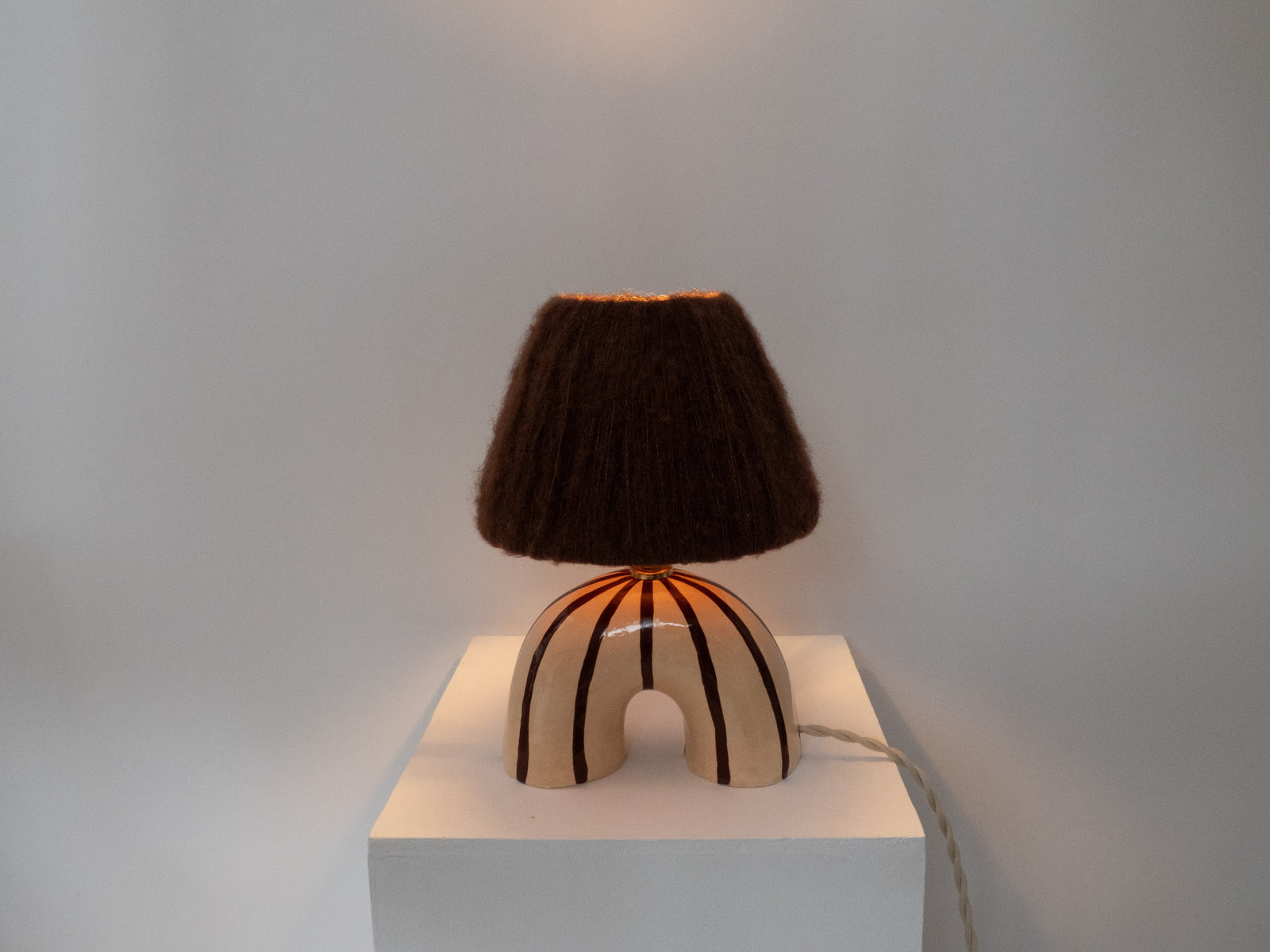 'Me' Table Lamp - Brown Stripes
