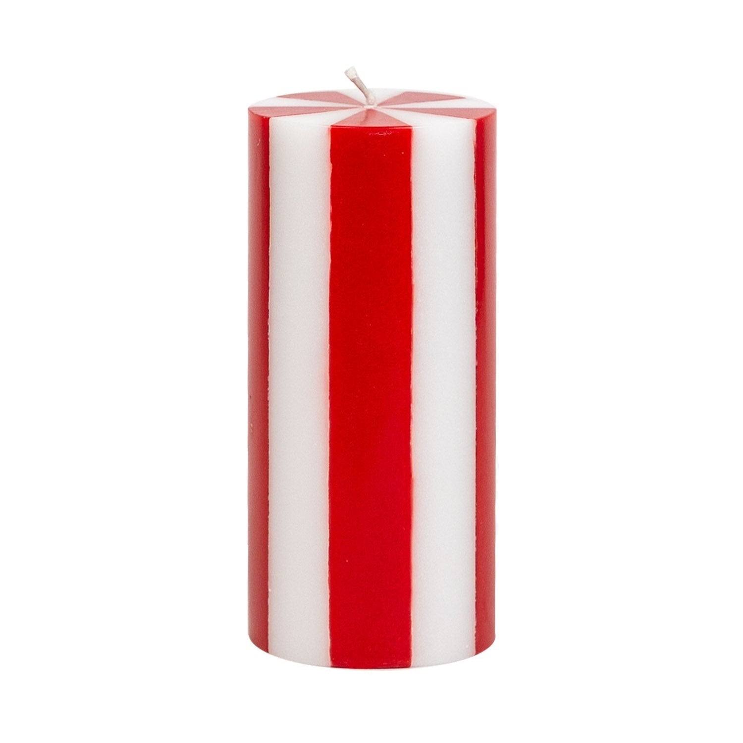 Medium Pillar Candle - Bright Red / White