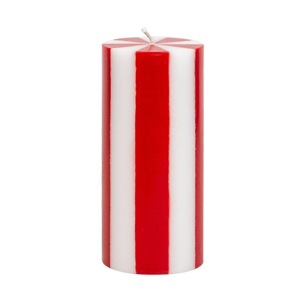 Medium Pillar Candle - Bright Red / White