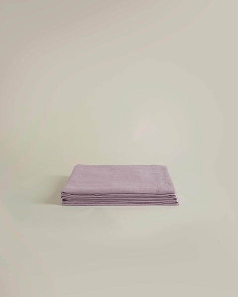 Hemp Flat Sheet Lilac White
