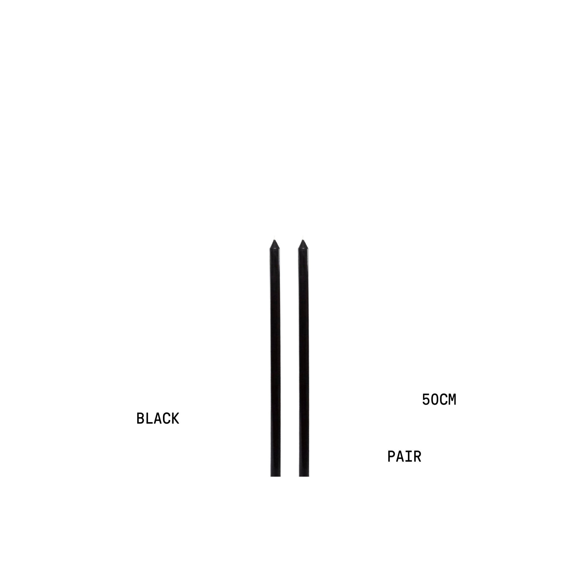 Black Tapered METRE Candle Pair