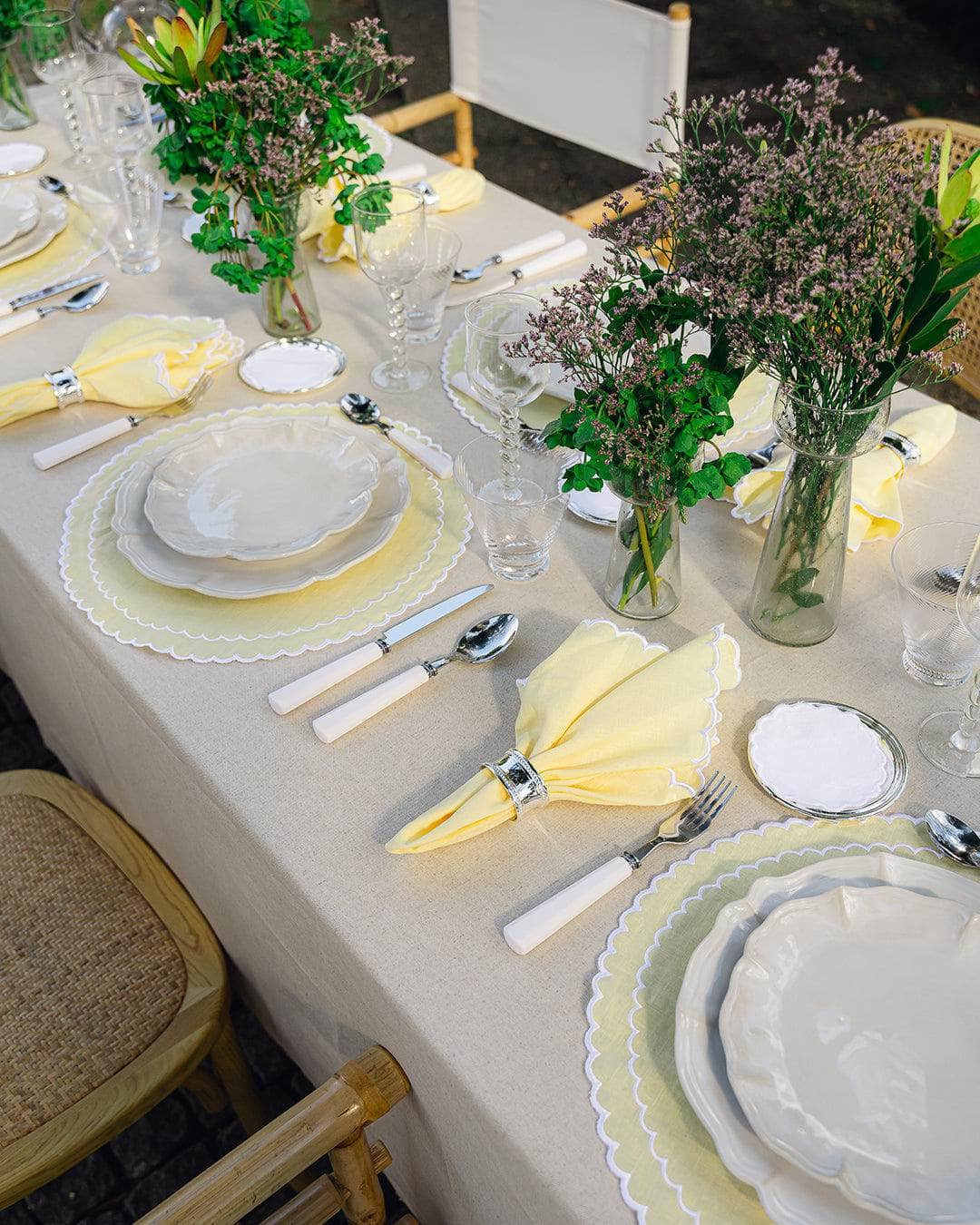 Filipa Napkin, Yellow with White