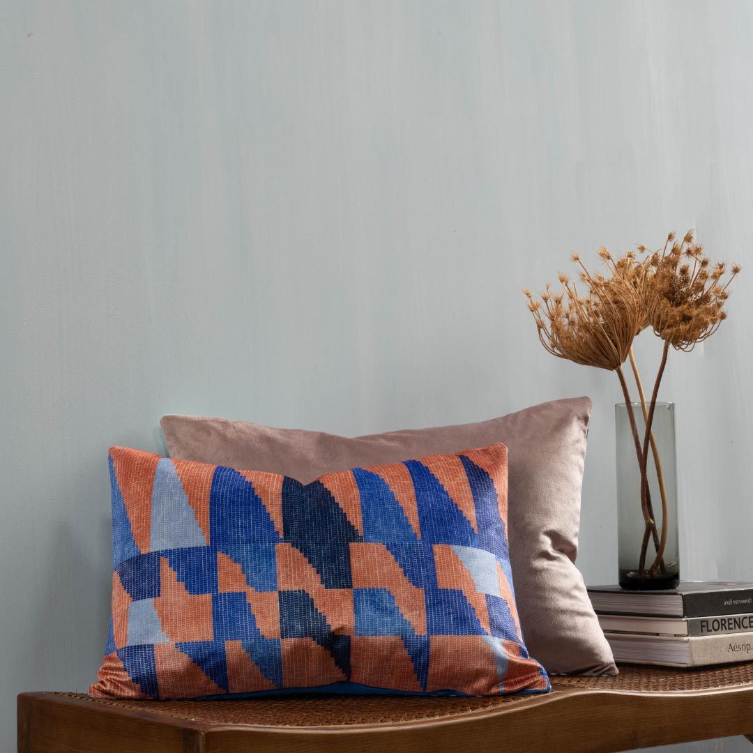 Uju Cushion - In Gold And In Blue