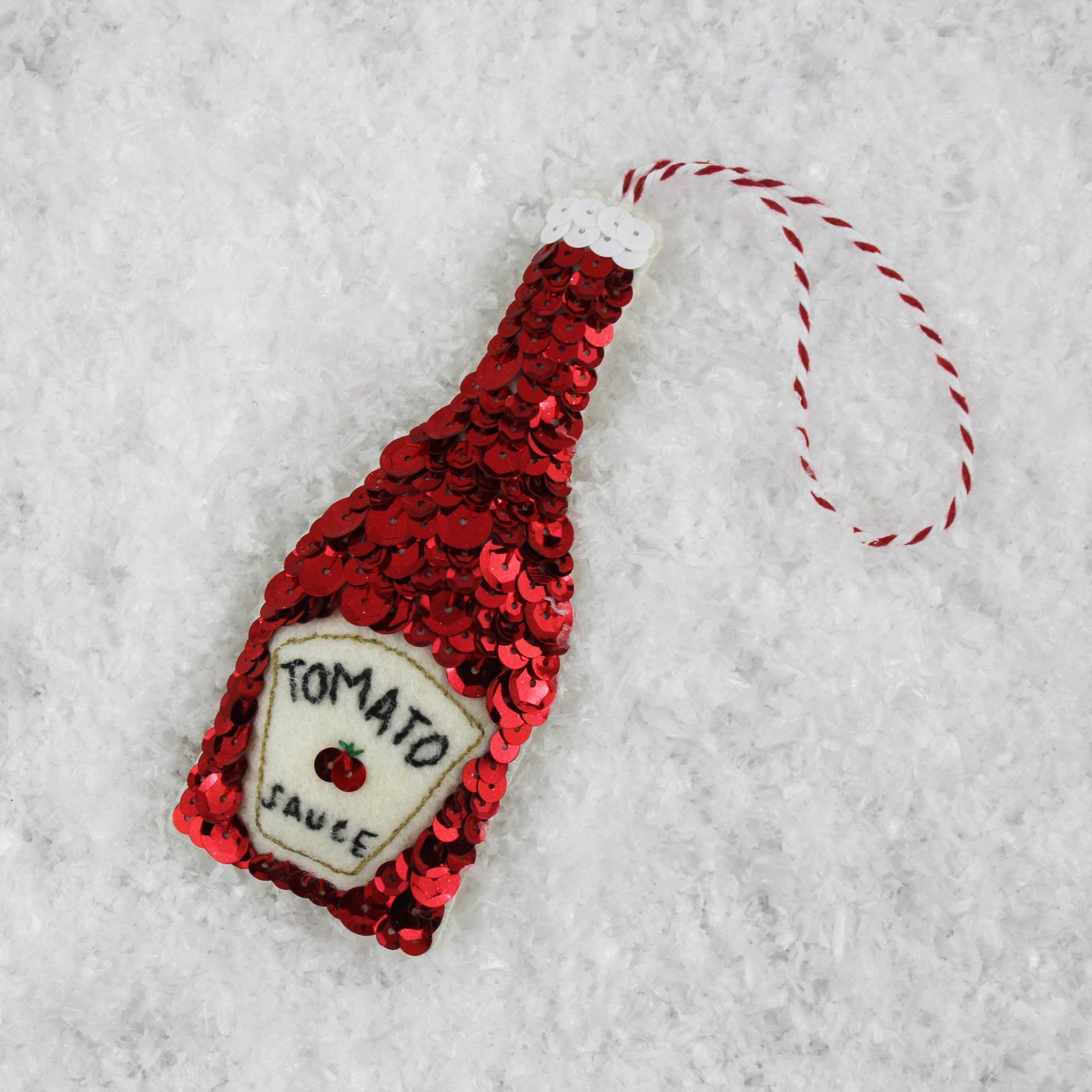 Ketchup Sequin Hanging Ornament
