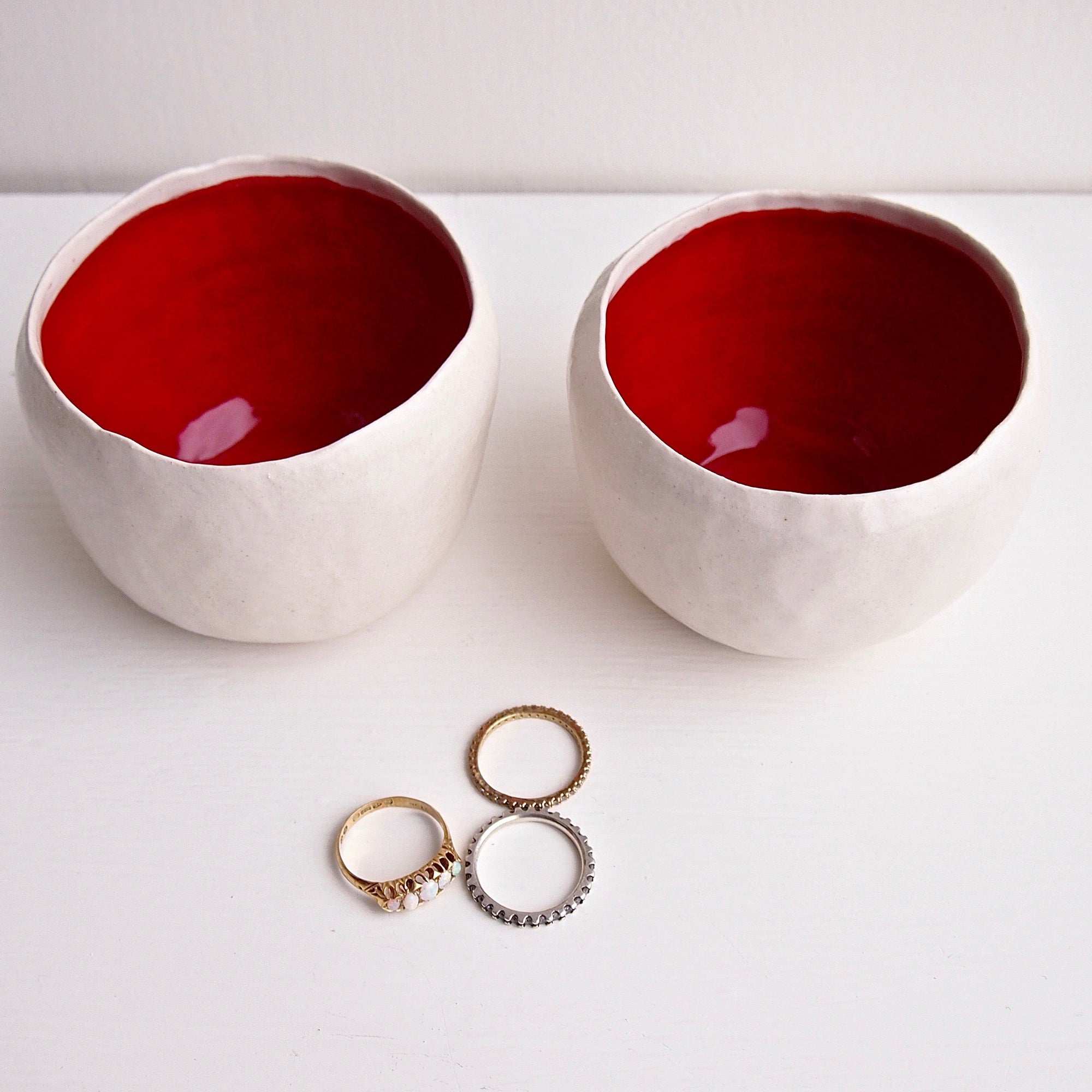 Handmade Many Colours Round Ceramic Ring Bowls