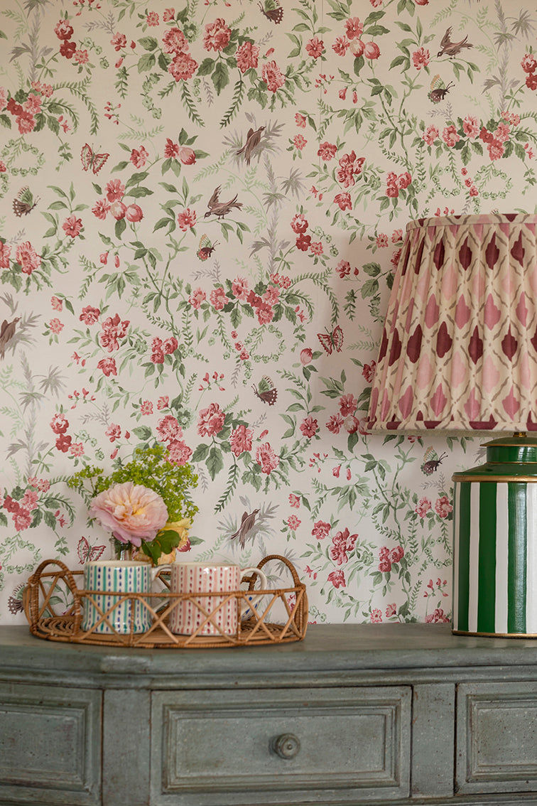 Wallpaper - Papillon Pink Moss