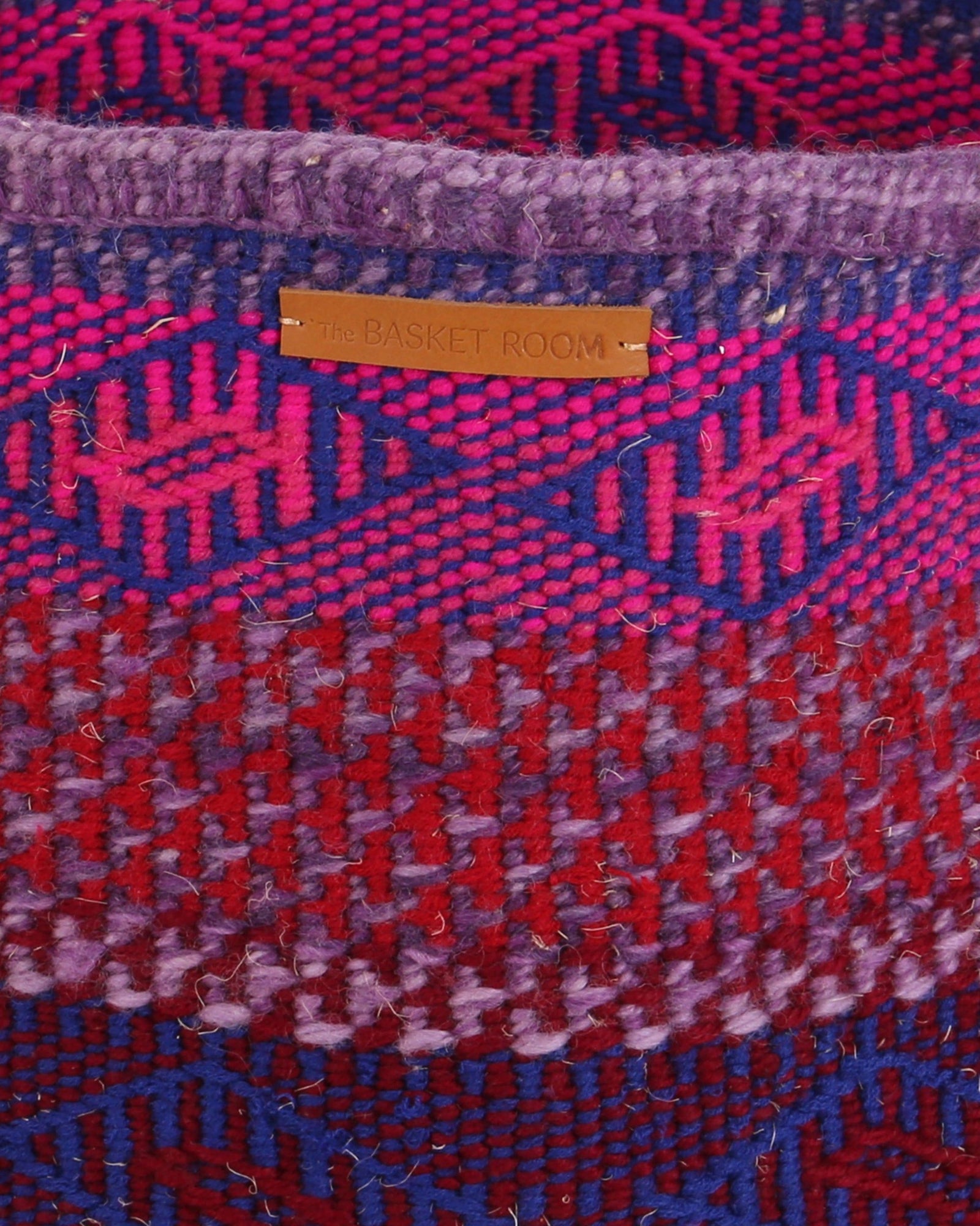 SEMA: Large Pink, Purple and Blue Wool Basket