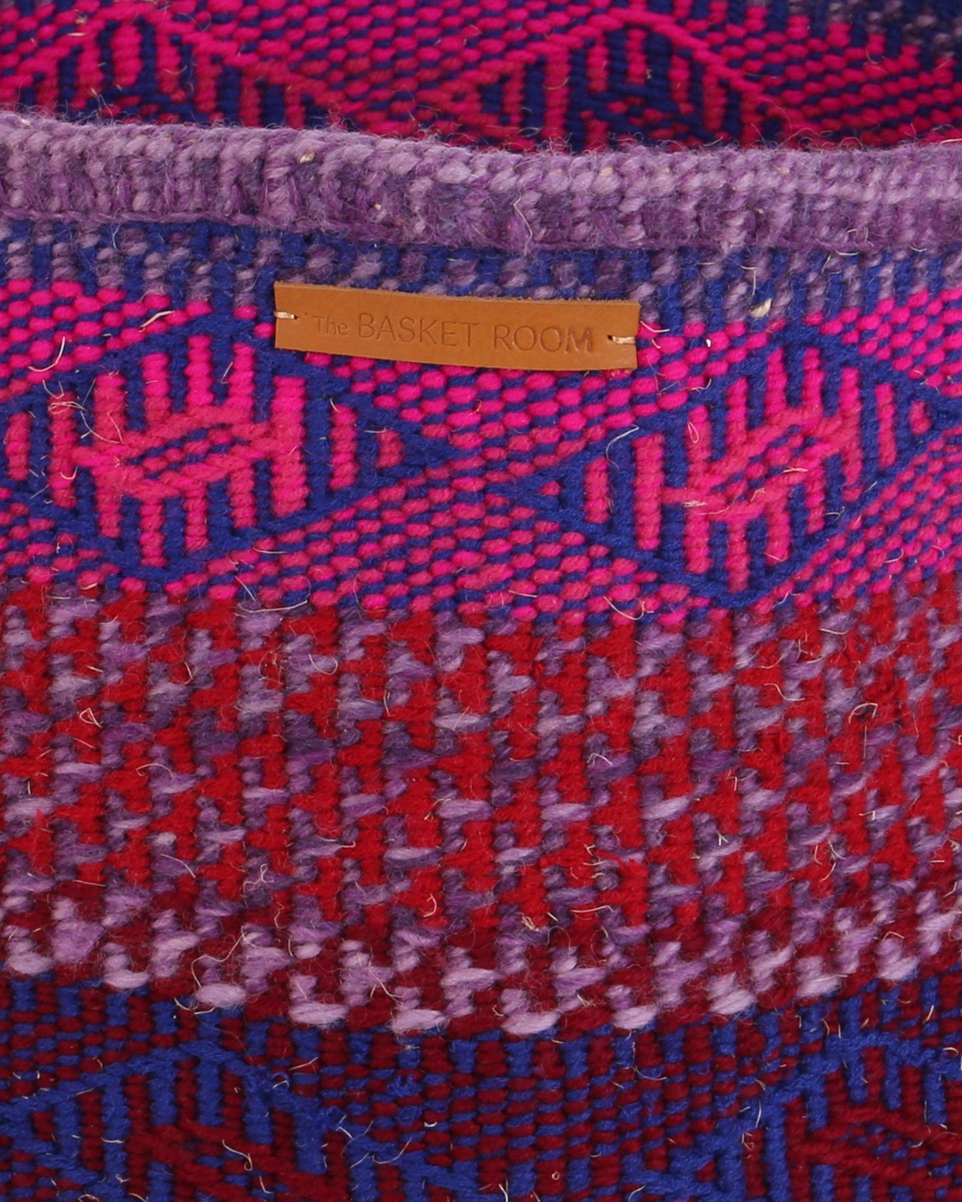 SEMA: Large Pink, Purple and Blue Wool Basket