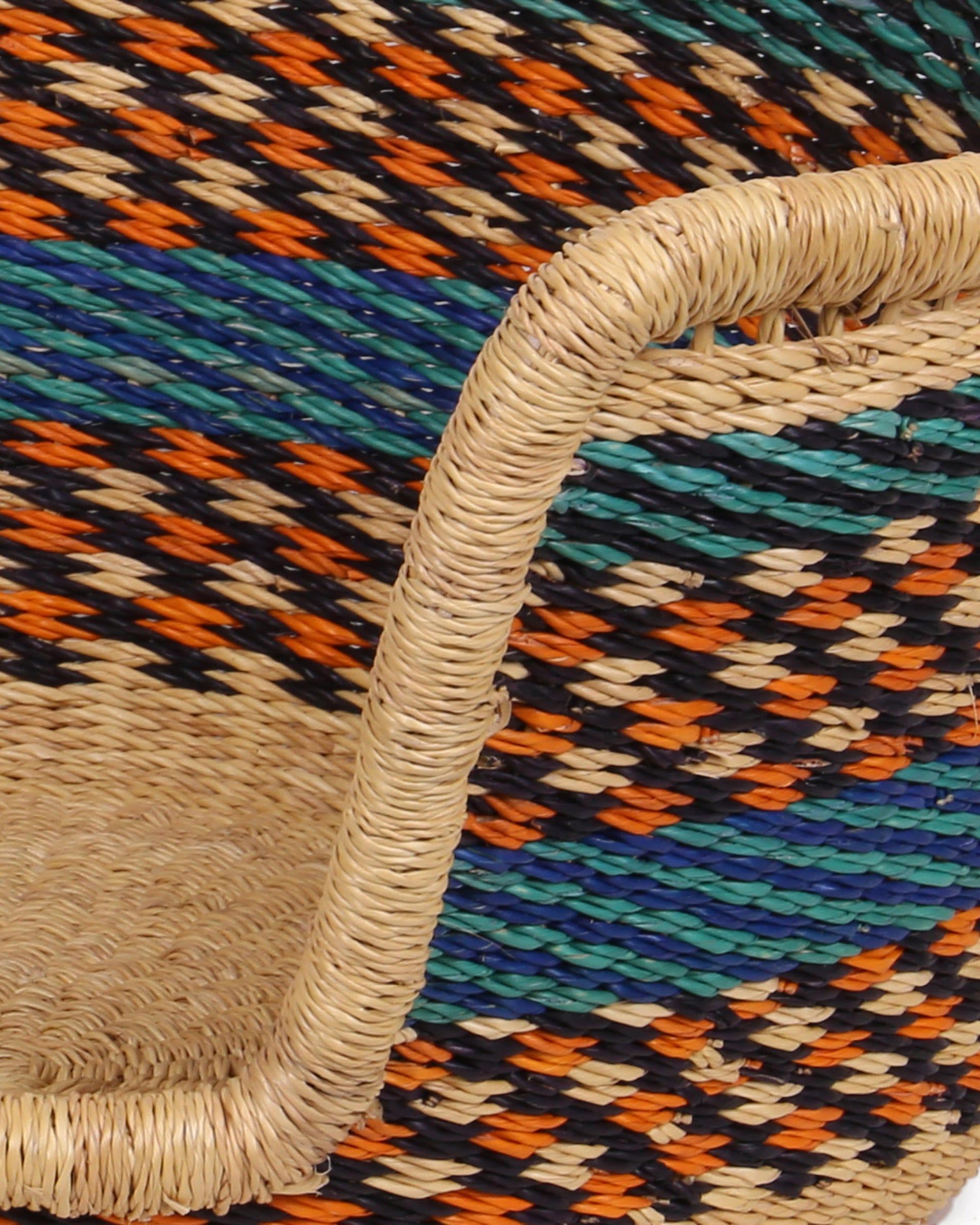 ANOMA: Orange, Blue and Black Dog Basket - Medium