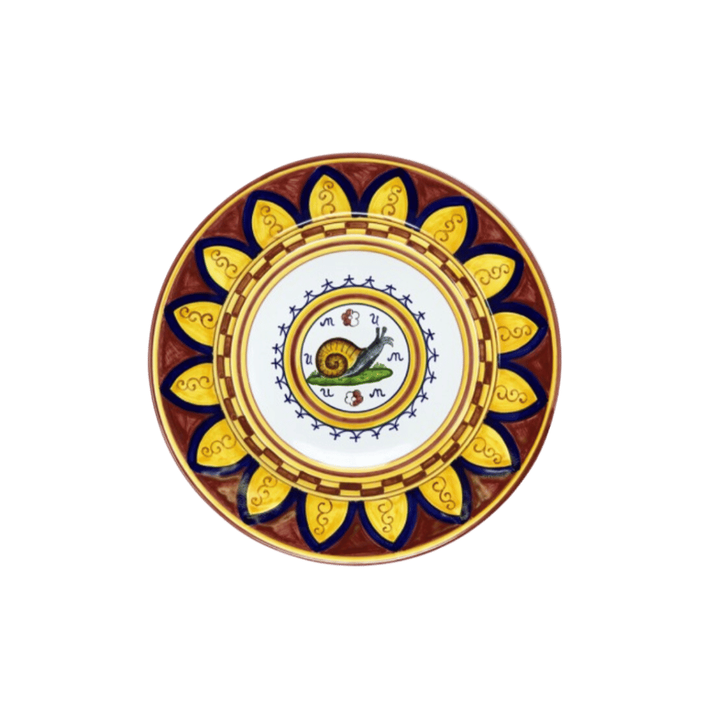 Chiocciola Brown With Yellow Pattern Imperial Plate Set