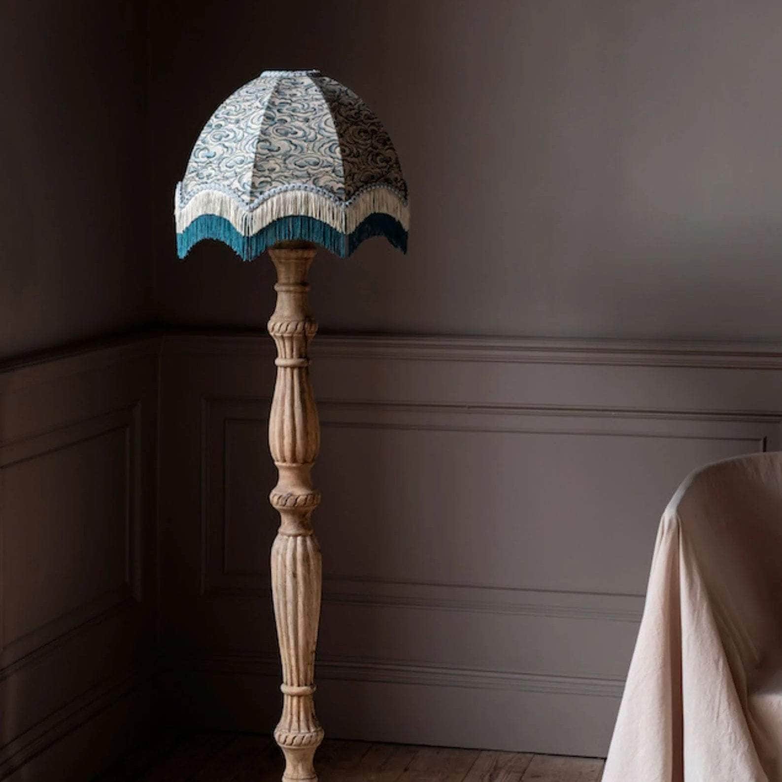 Kumo Clouds Fringed Lampshade
