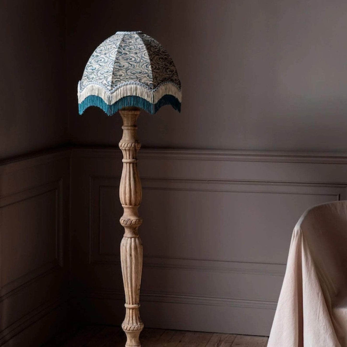Kumo Clouds Fringed Lampshade