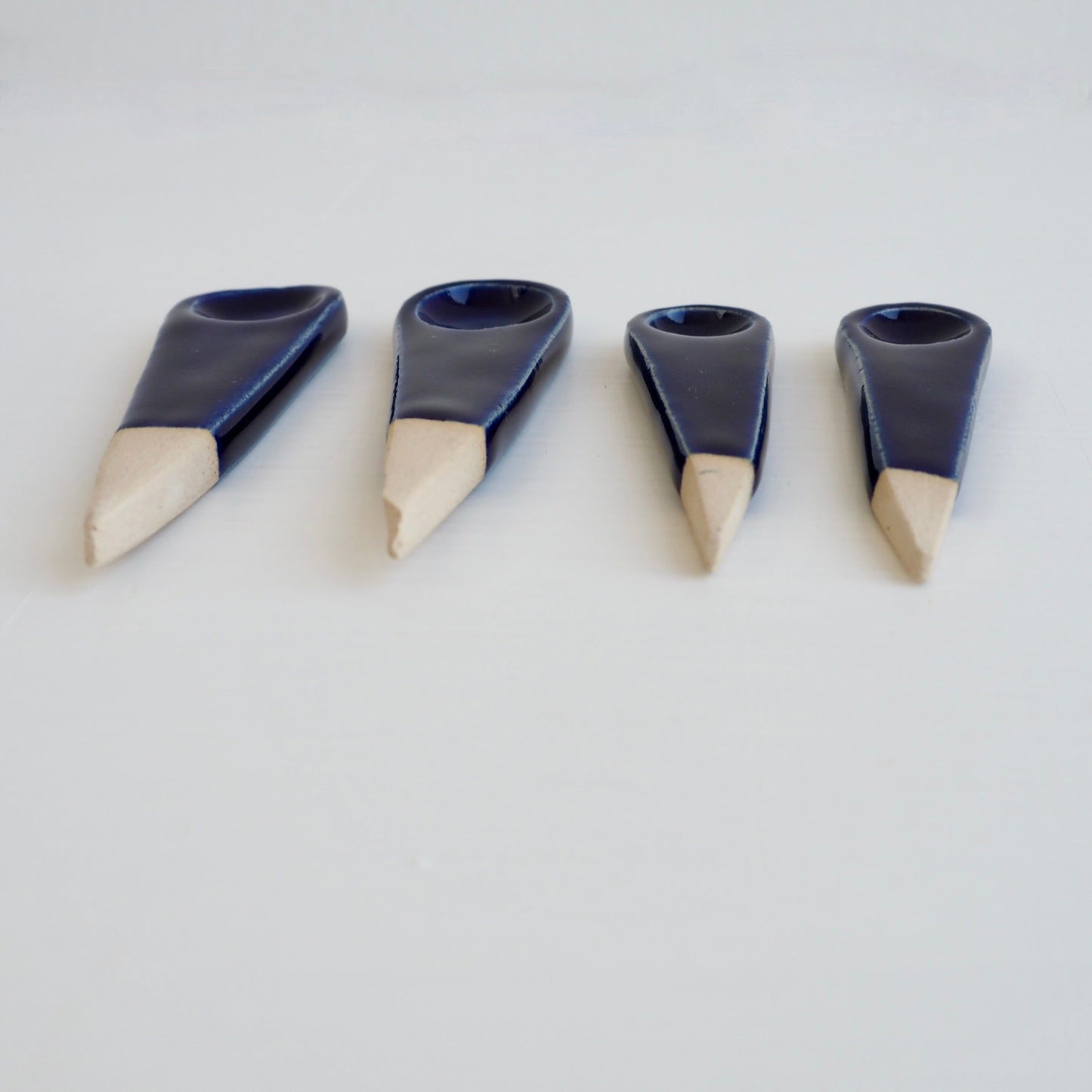 Handmade Mini Royal Blue Gloss Pottery Salt /  Spice Spoon
