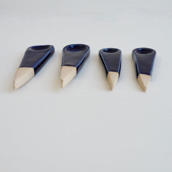 Handmade Mini Royal Blue Gloss Pottery Salt /  Spice Spoon