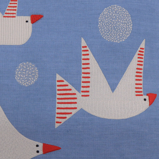 Birds Cushion Cover - Blue