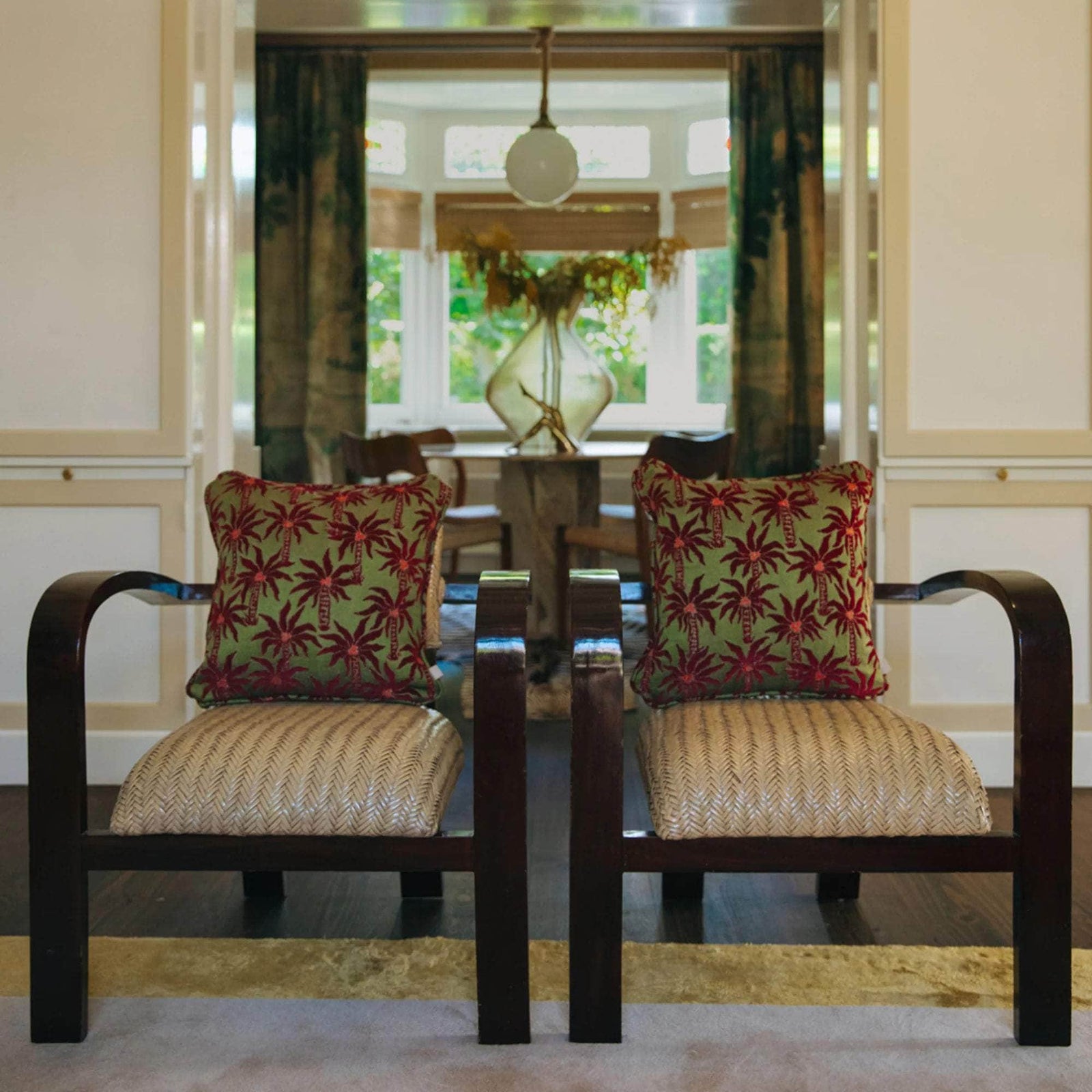 Cushion Laura Olive & Bordeaux