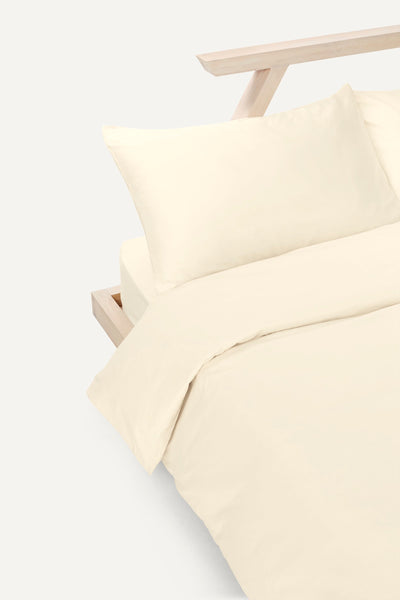 Sateen Organic Cotton Duvet Cover - Classic Cream