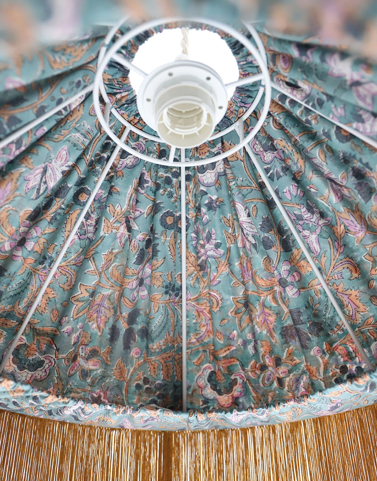 Conical Pendant Light Bella Printed “Indian Bloom”