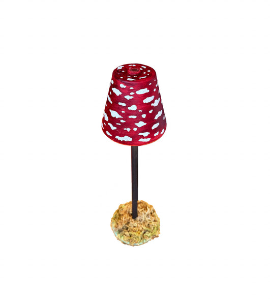 Mushroom Table LED Lamp On a Moss Bed