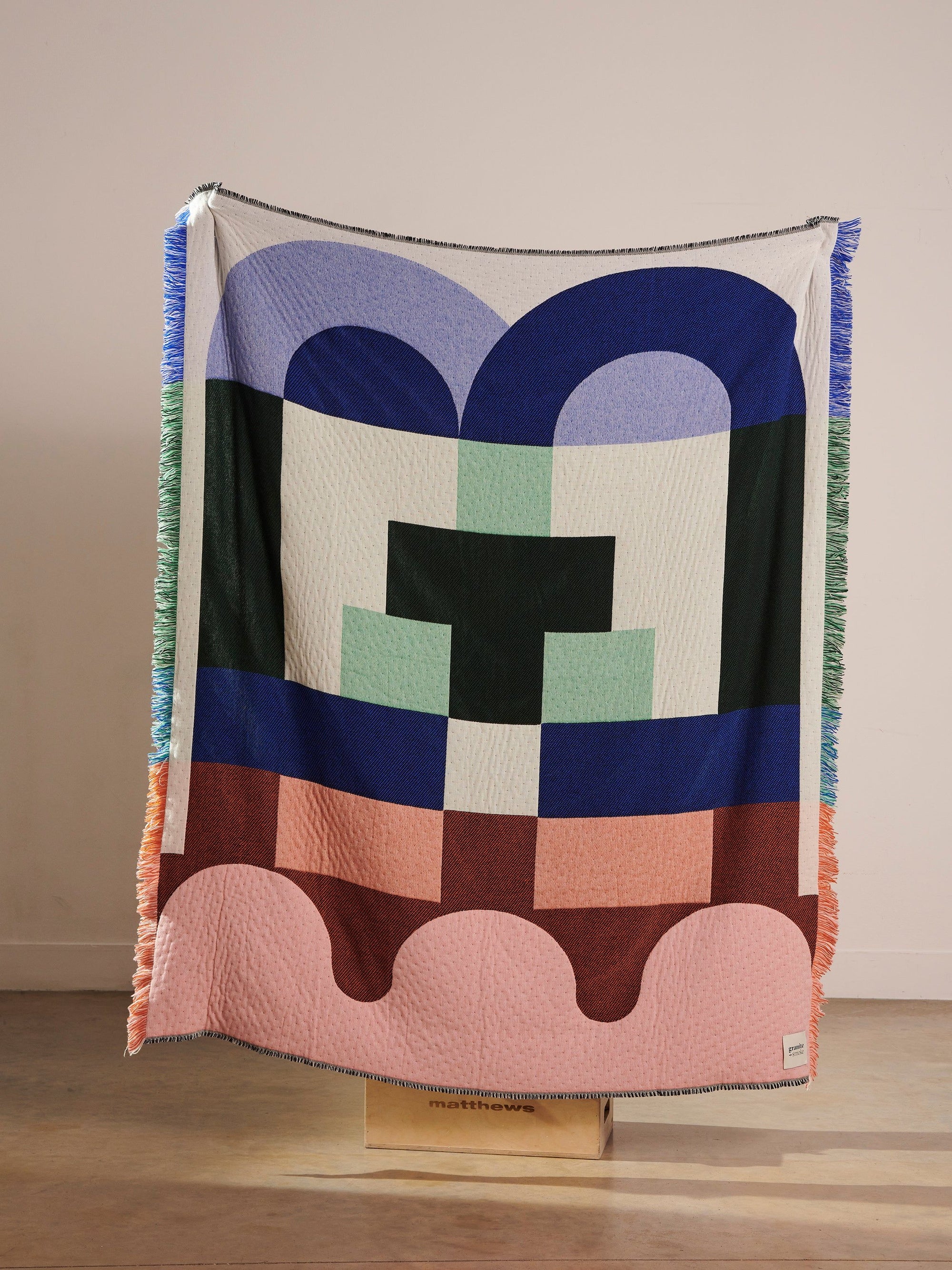 Brutalist Blanket Blue, Pink + White