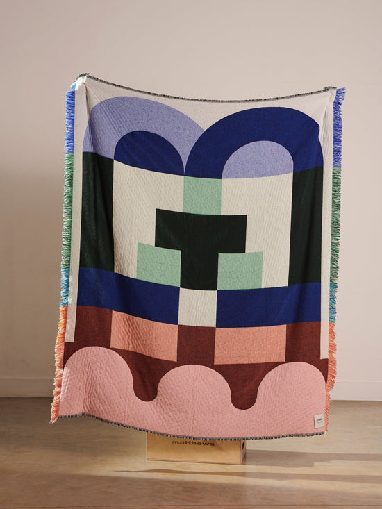 Brutalist Blanket Blue, Pink + White