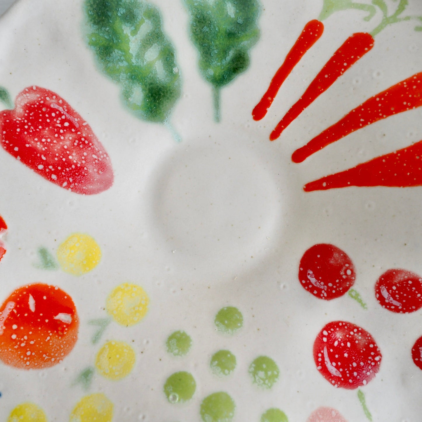 Handmade Ceramic Vegetables Crudites Platter and Bowl Set